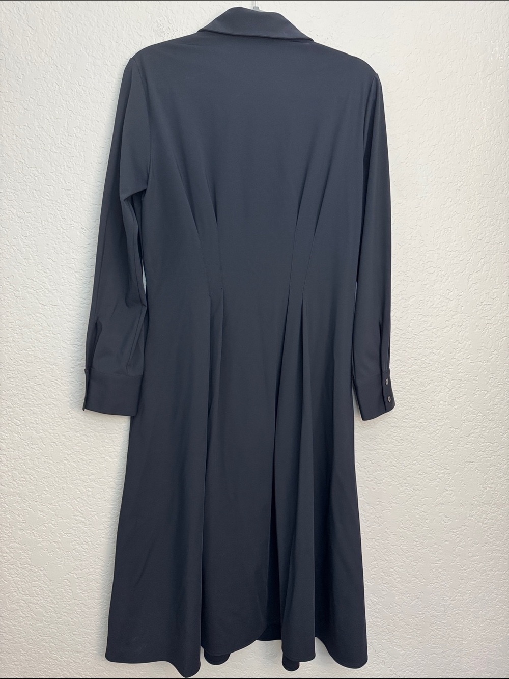 NEW Luxeire Long Sleeve Fit-and-Flare Shirt Dress Large Wrinkle Free Performance - Picture 6 of 7